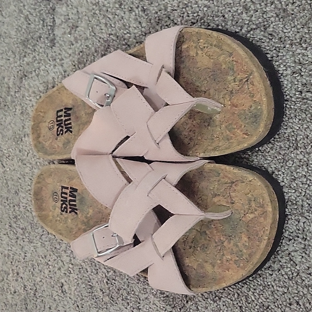 Pink women's Muk Luks sandals